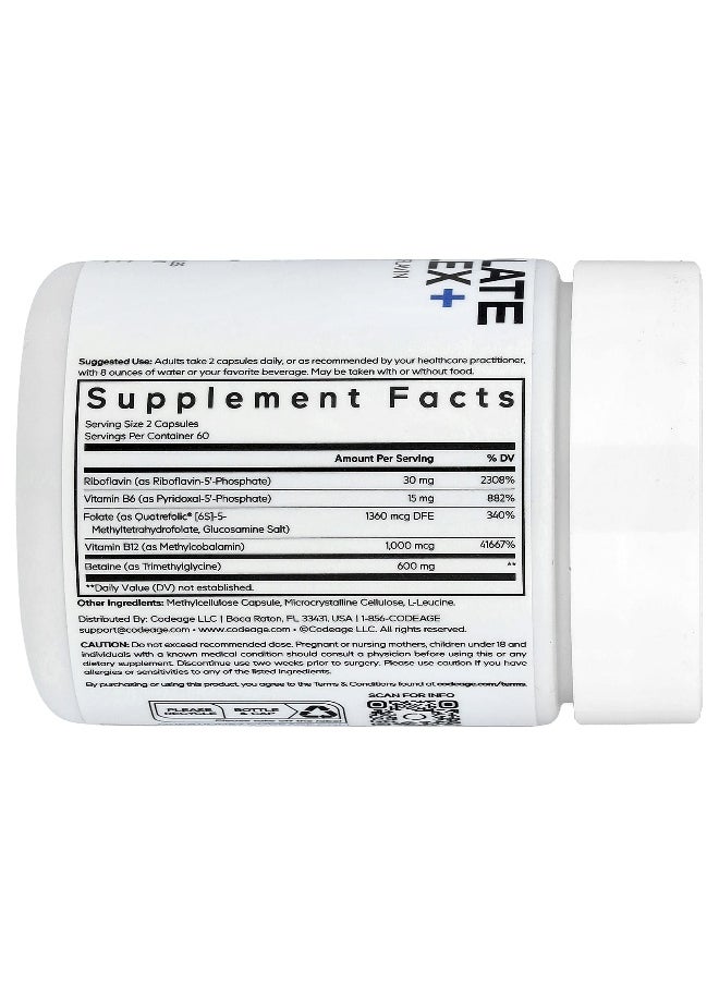 Codeage - Codeage, Methylfolate B Complex+, 120 Vegetable Capsules - Image 1