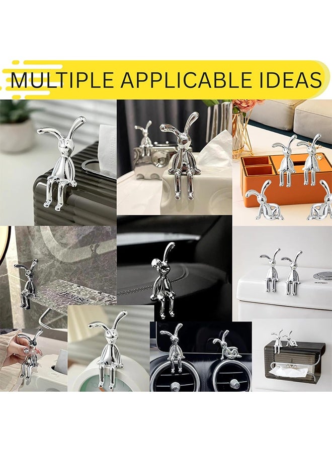 جي أس مجموعة من 2 أرنب السيارة الزينات الخفيفة الزينات الفاخرة ، داخليات السيارات الجميلة ديكورات السيارات الإبداعية ، مركز وحدة التحكم للمجوهرات - Image 3