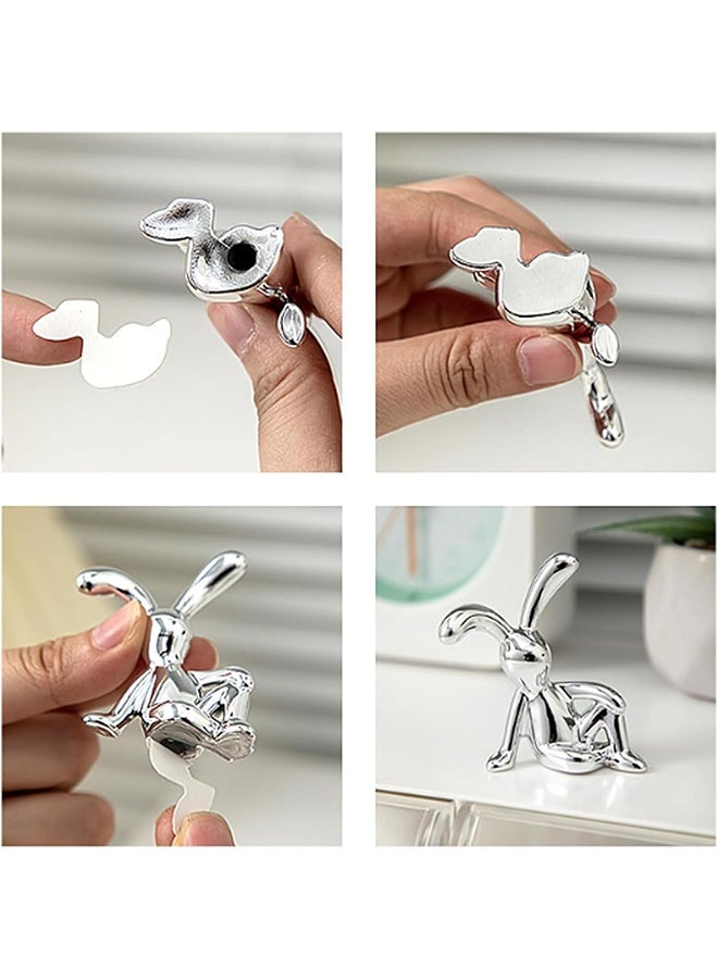 جي أس مجموعة من 2 أرنب السيارة الزينات الخفيفة الزينات الفاخرة ، داخليات السيارات الجميلة ديكورات السيارات الإبداعية ، مركز وحدة التحكم للمجوهرات - Image 4