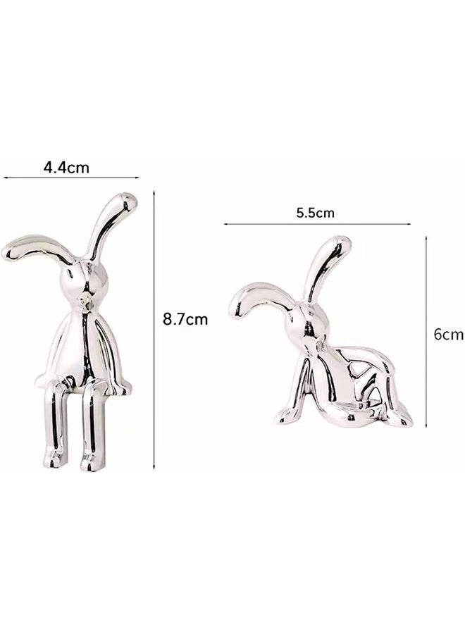 جي أس مجموعة من 2 أرنب السيارة الزينات الخفيفة الزينات الفاخرة ، داخليات السيارات الجميلة ديكورات السيارات الإبداعية ، مركز وحدة التحكم للمجوهرات - Image 5