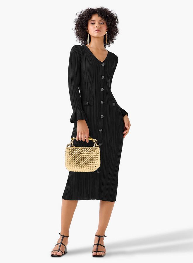 2Xtremz Bodycon Midi Dress with V neck - Image 2