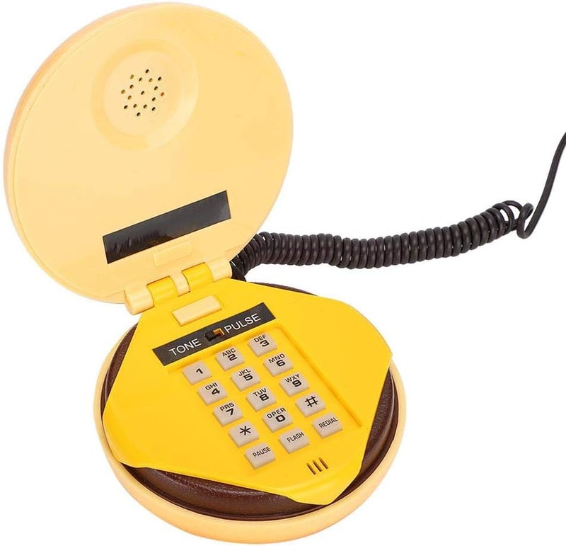 comfrt Landline Phone, Hamburger Cheeseburger Burger Phone Telephone Cute Telephones Landline Corded Phone Desktop Phone for Home Hotel Office Decoration Kids Gift - Image 1
