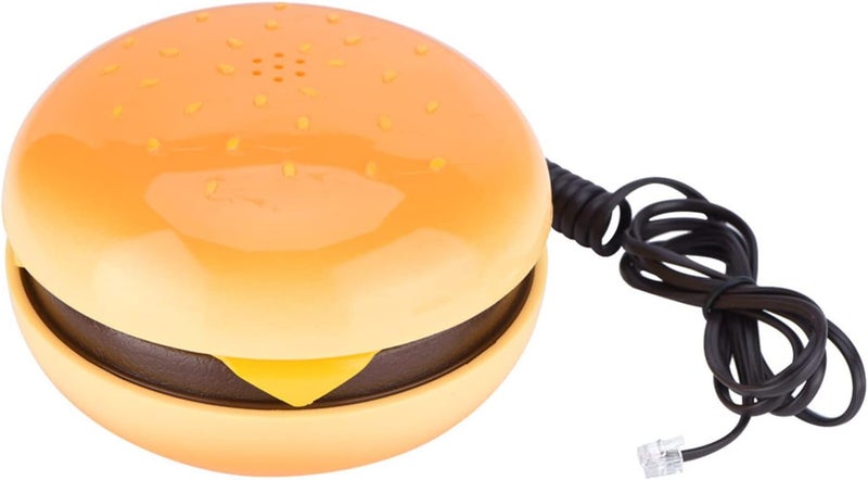 comfrt Landline Phone, Hamburger Cheeseburger Burger Phone Telephone Cute Telephones Landline Corded Phone Desktop Phone for Home Hotel Office Decoration Kids Gift - Image 4
