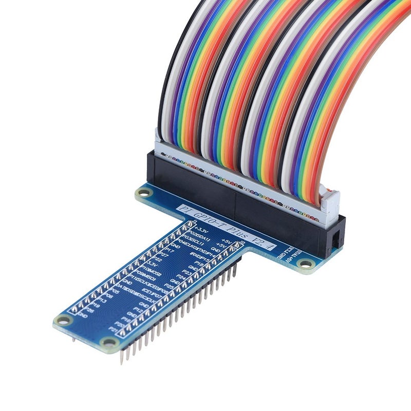 لوحة توسيع وحدة GPIO من نوع T مع كابل مسطح رفيع 40 دبوس لـ 1B+/ 2B/ 3B