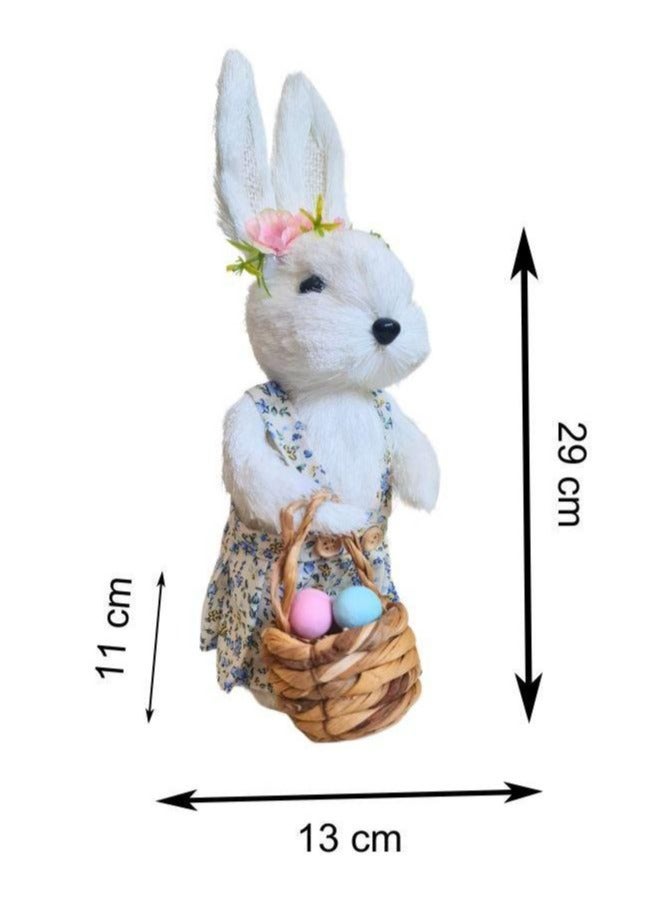 Set of 2 Bunny Simulation Cotton String Rabbits Ornament Crafts Decoration for Yard Sign Garden, Living Room, Bedroom - Image 4