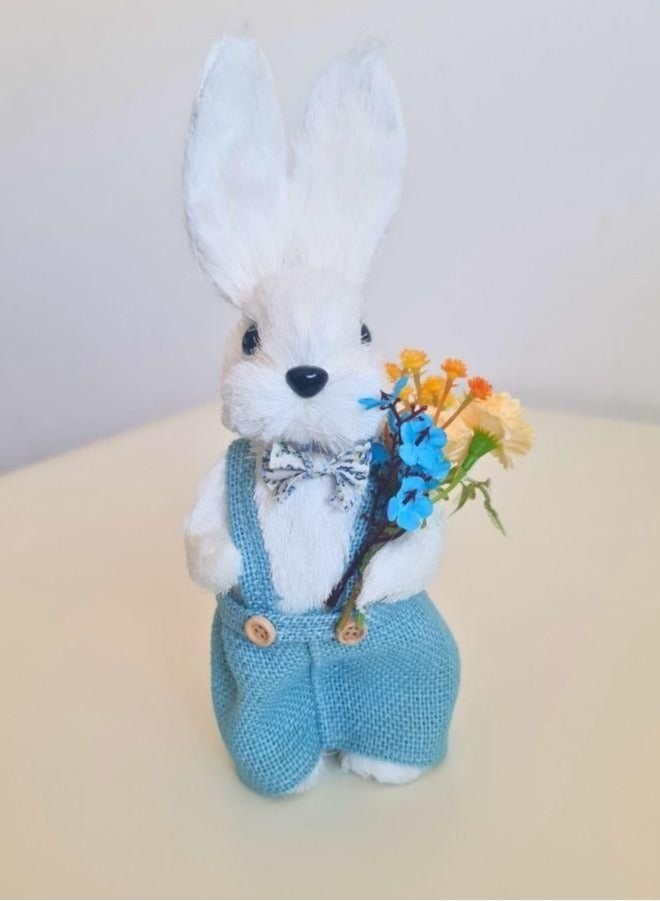 Set of 2 Bunny Simulation Cotton String Rabbits Ornament Crafts Decoration for Yard Sign Garden, Living Room, Bedroom - Image 5