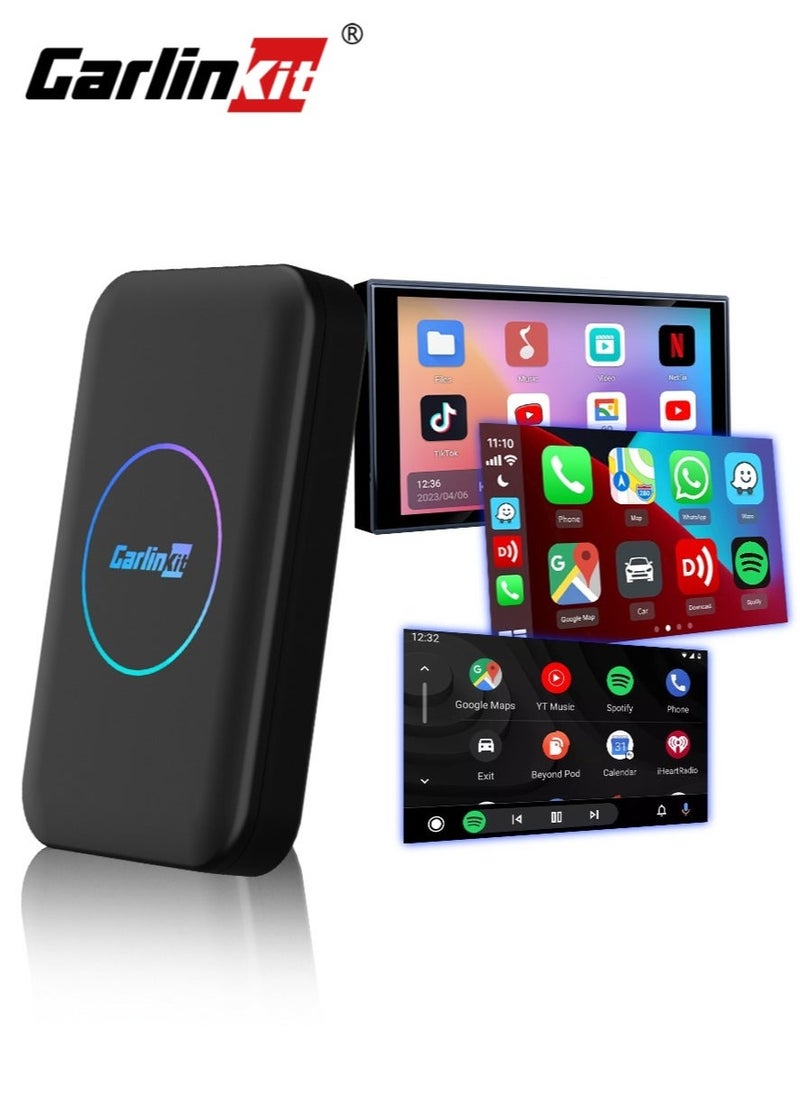 كار لينكيت CarlinKit Lite carplay الذكاء الاصطناعي مربع الروبوت 10 2 جيجابايت + 32 جيجابايت لاسلكي CarPlay لاسلكي Android Auto Youtube Netflix iptv 2.4G + 5GWiFi نظام ذكي للسيارة 4 في 1 متجر play