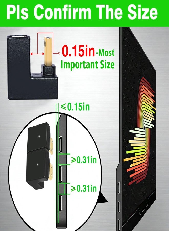 Duttek 180 Degree Mini HDMI to HDMI Adapter UP&Down Angle [48Gbps, 8K@60Hz] 180 Degree USB C Adapter 3.1 Gen 2 10Gbps 60W PD Charging Extender Converter for Laptop, Tablet, Portable Monitor 3 Style - Image 4