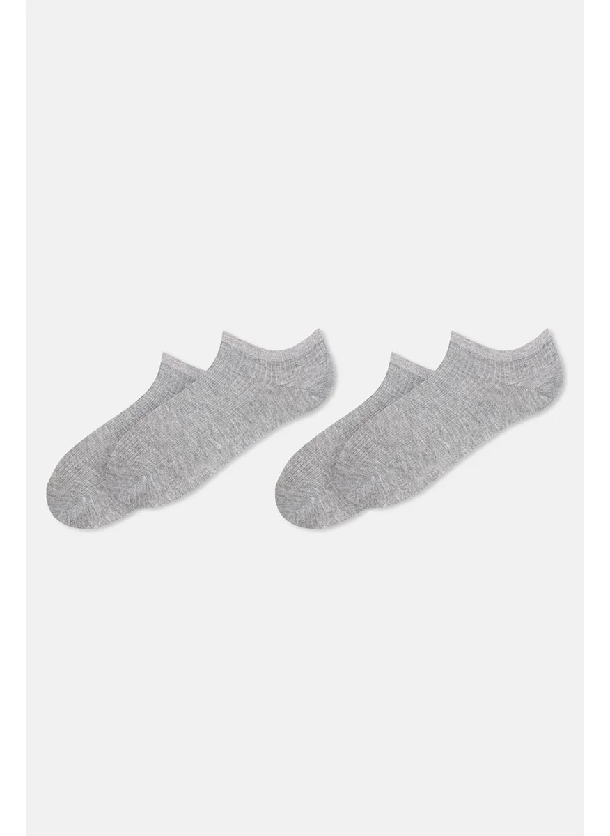 داجي Gray Men's 2-Pack Bamboo Booties Socks