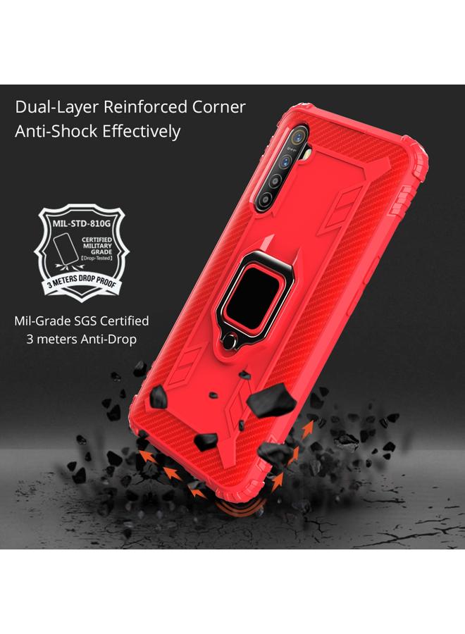 S-TOP Case For OPPO Realme X50 Pro Carbon Fiber Protective Case with 360 Degree Rotating Ring Holder - Image 5