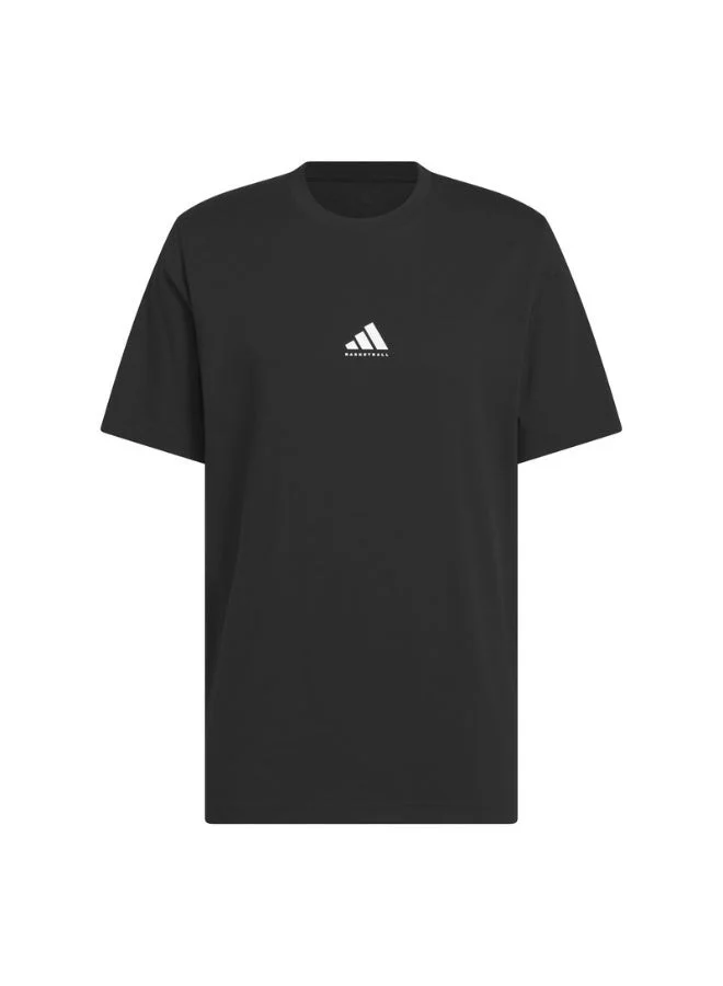 Adidas BLACK/WHITE Basketball Graphic Tee for Men | Best Price UAE