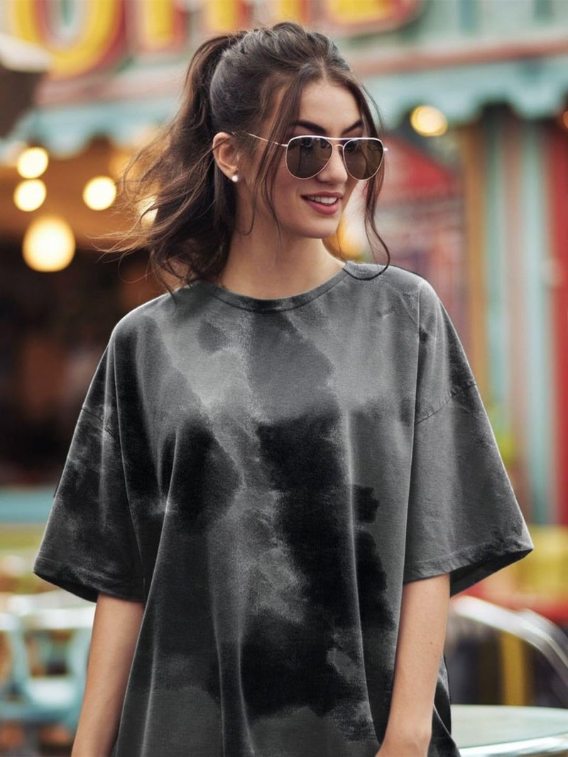 LEOTUDE Couple Combo Oversized T-Shirt Mens & Women’s Tshirt (PO2_FS306_Gry_L_FS306_Gry_M_Grey0) - Image 2