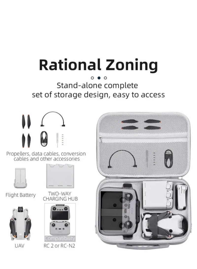 ميني 4 برو المحمولة الصلبة حالة تخزين حقيبة / حقيبة الكتف ، متوافقة مع dji RC 2 / dji RC-N2 التحكم عن بعد fly-more تركيبات - Image 3