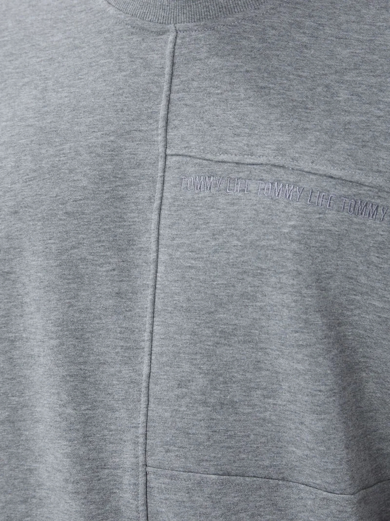 TOMMYLIFE TOMMY Men's Solid Crew Neck Sweatshirt