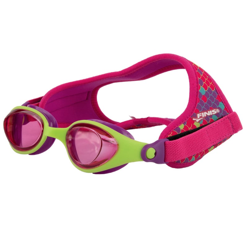 FINIS DragonFly Goggles - Kids Swim Goggles for Ages 4-12 with UV Protection, Buoyant Neoprene Strap, and Durable Lenses - PVC- and Latex-Free - Scales - Image 1