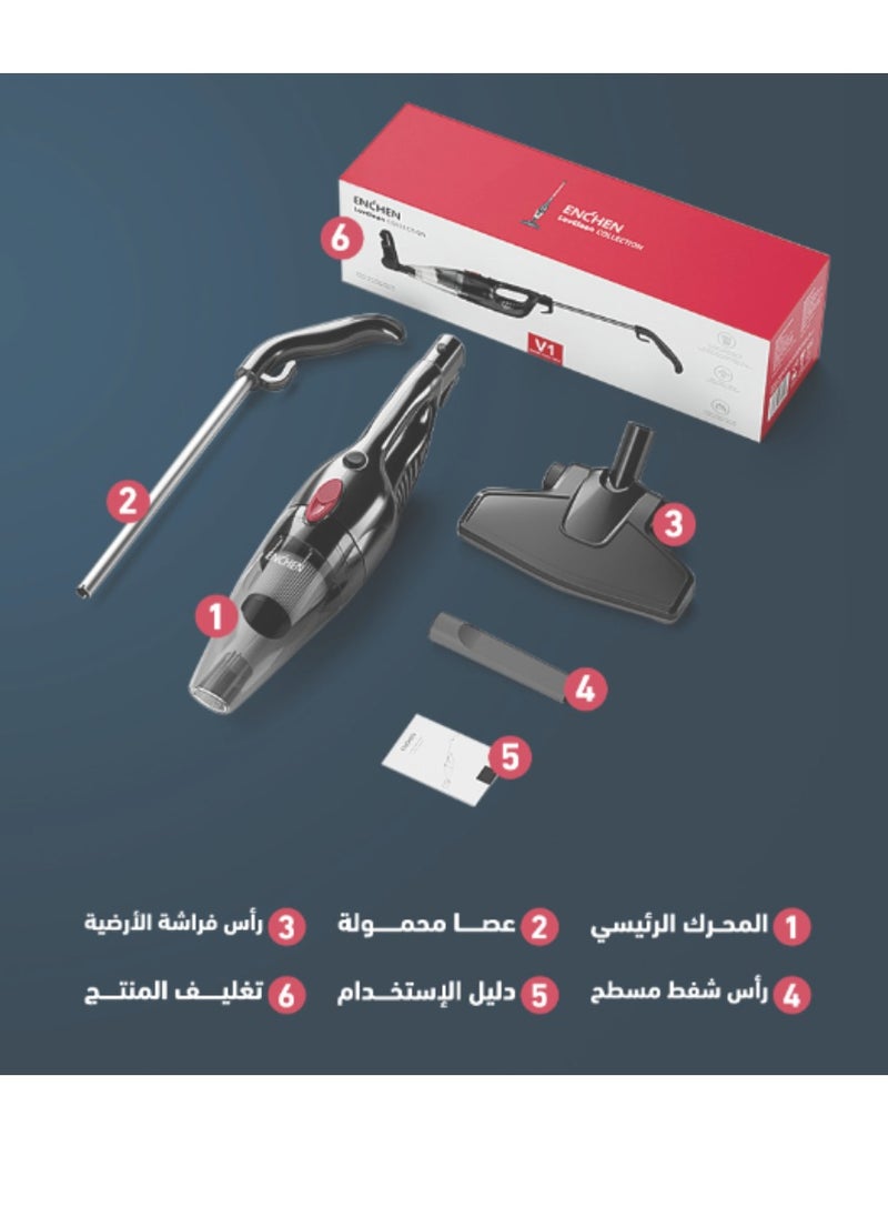 إنشن - مكنسة كهربائية سلكية بقوة 650 واط لتنظيف اسهل و متكامل - Image 1