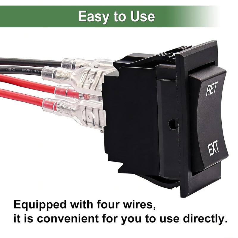 TWTADE مفتاح تبديل عكسي لحظي للتحكم في المحرك لأعلى ولأسفل للأمام والخلف 20A 50V DC / 15A 250V AC 6 دبوس 3 أوضاع (ON)-Off-(ON) مع لوحة وأسلاك KCD2-7-223-6PIN+M-075-1K+X - Image 5