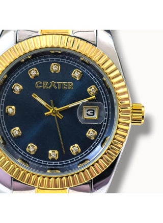 A luxurious men's set consisting of a regal stainless steel watch, a classic dial with date display, water resistance, prayer beads, a pen, and cufflinks. - view 5
