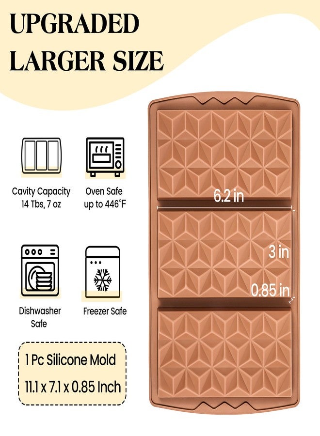 Fimary 1 Pc Chocolate Bar Mold Deep Silicone Large Chocolate Molds Break Apart Pyramid Shape Thick Candy Bar Molds - Image 2