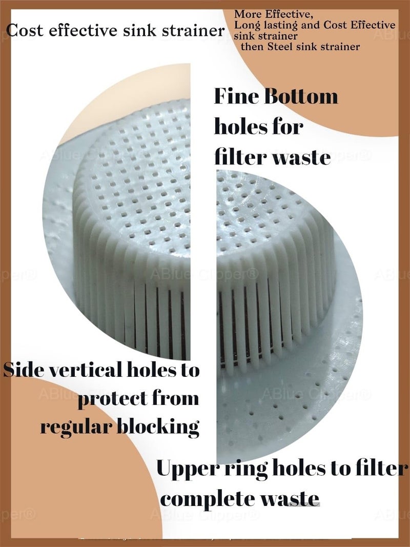 ABlue Clipper Plastic Sink Strainer for Kitchen | Waste Filter Jali | Basin Strainer | Sink Jali | Waste Filter Cup | Sink mesh Filter | Plastic Drain Strainer - Image 3