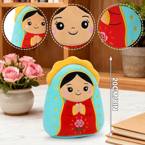 InIsaJace Lady of Guadalupe Plush Pillow 8 Inches Jesus Plush Stuffed Doll Religious Virgin Maria Plushies Toys Gifts Christian Easter Christmas Party Favors Decorations - Image 5