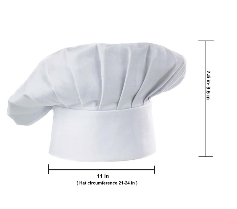Hyzrz Chef Hat Set of 2 Pack Adult Adjustable Elastic Baker Kitchen Cooking Chef Cap (White) - Image 3