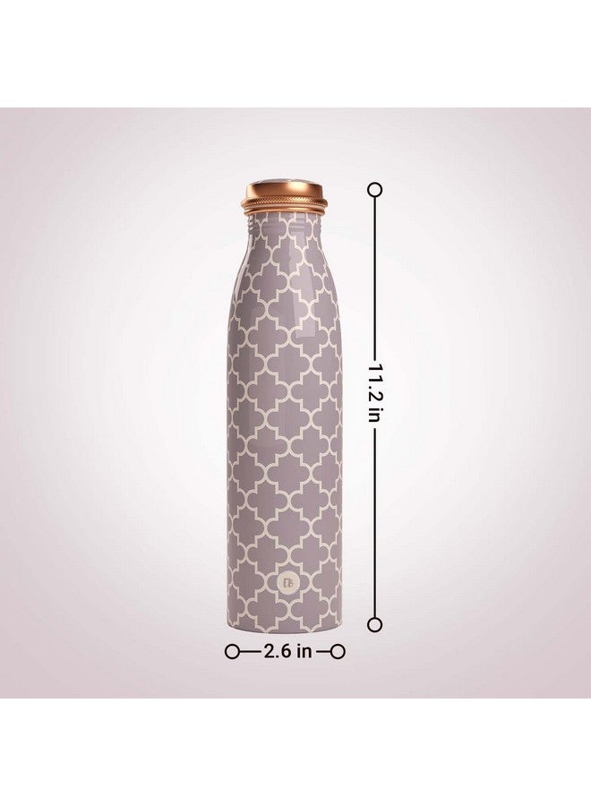 EB-Everything Beautiful Pure Copper Water Bottle 1 Litre Leakproof with Smooth Grey Printed Seamless Design made of Tamba Suiatable Birthday Gift for Men & Women by ebstore - Image 3