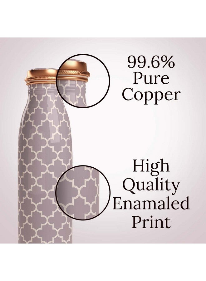 EB-Everything Beautiful Pure Copper Water Bottle 1 Litre Leakproof with Smooth Grey Printed Seamless Design made of Tamba Suiatable Birthday Gift for Men & Women by ebstore - Image 4