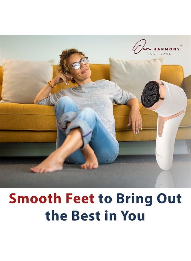 Own Harmony Electric Callus Remover with Vacuum - Foot Care for Women - Professional Pedicure Tools for Powerful Pedi Care Vac - 3 Rollers Electric Feet File CR2100 - Best for Hard Dry, Cracked Heels - Image 2