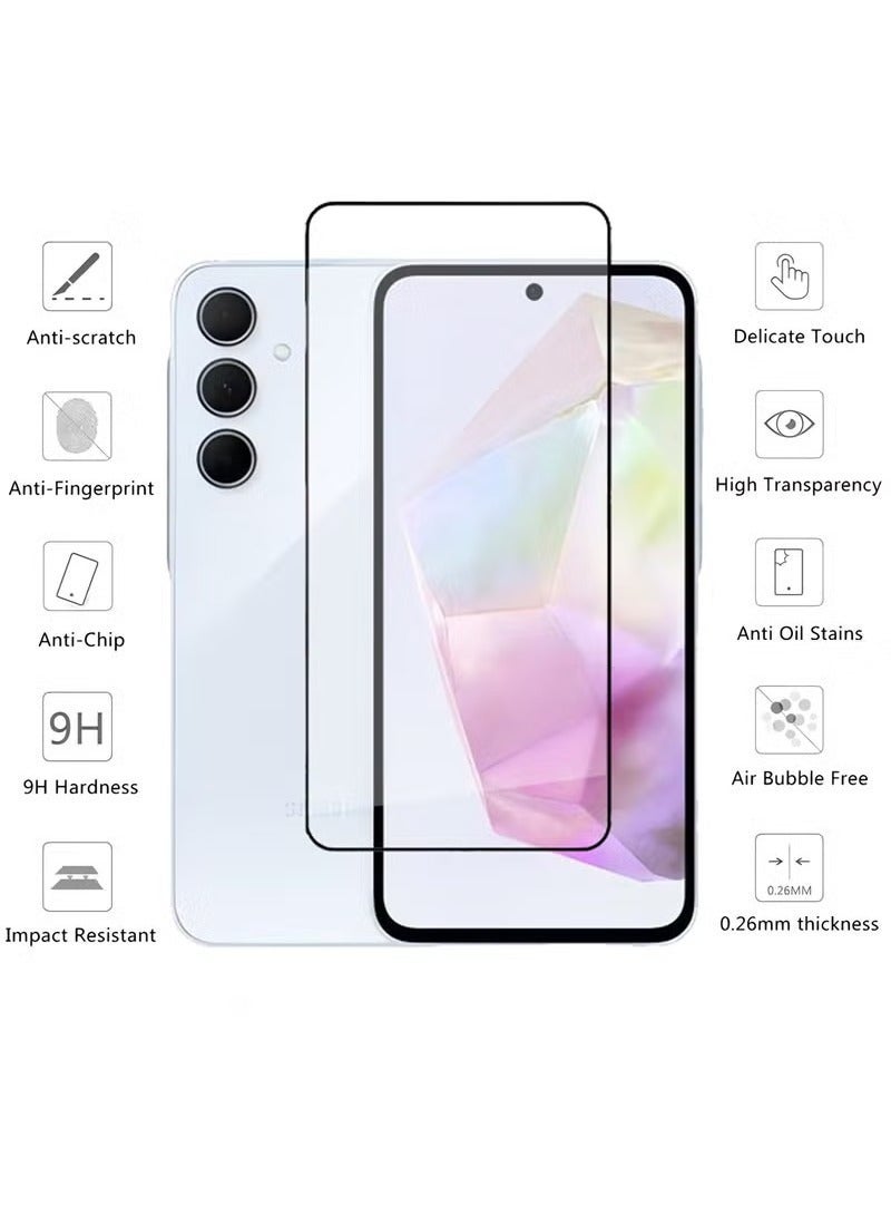 يوارب كينج 3 حماية شاشة زجاجية من Samsung Galaxy A36 5G مع غشاء عدسة الكاميرا، واثنين من حماية الشاشة الأمامية وغشاء عدسة واحدة - Image 2