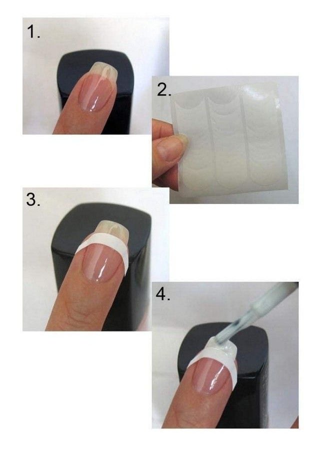 Vishine - Gel Polish French Manicure Kit Top Base Coat Set Nail Gel Color White Pink Pedicure - Image 1