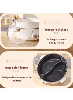 GearZone 6.5L 1600W Non-Stick Large Capacity Multifunctional Electric Cooking Pot with Independent Temperature Control, 8.6 Bowl Depth, Electric Skillet, Frying Pan, Electric Saucepan  - Image 4