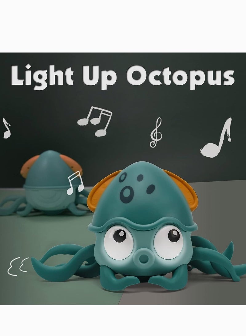 دوركو لعبة السرطان الزحف ، لعبة السرطان التفاعلية في وقت البطن مع الموسيقى والأضواء وميزة تجنب العقبات ، لعبة الرقص القابلة لإعادة الشحن USB للأطفال الأولاد والبنات (أخضر فاتح) - Image 4