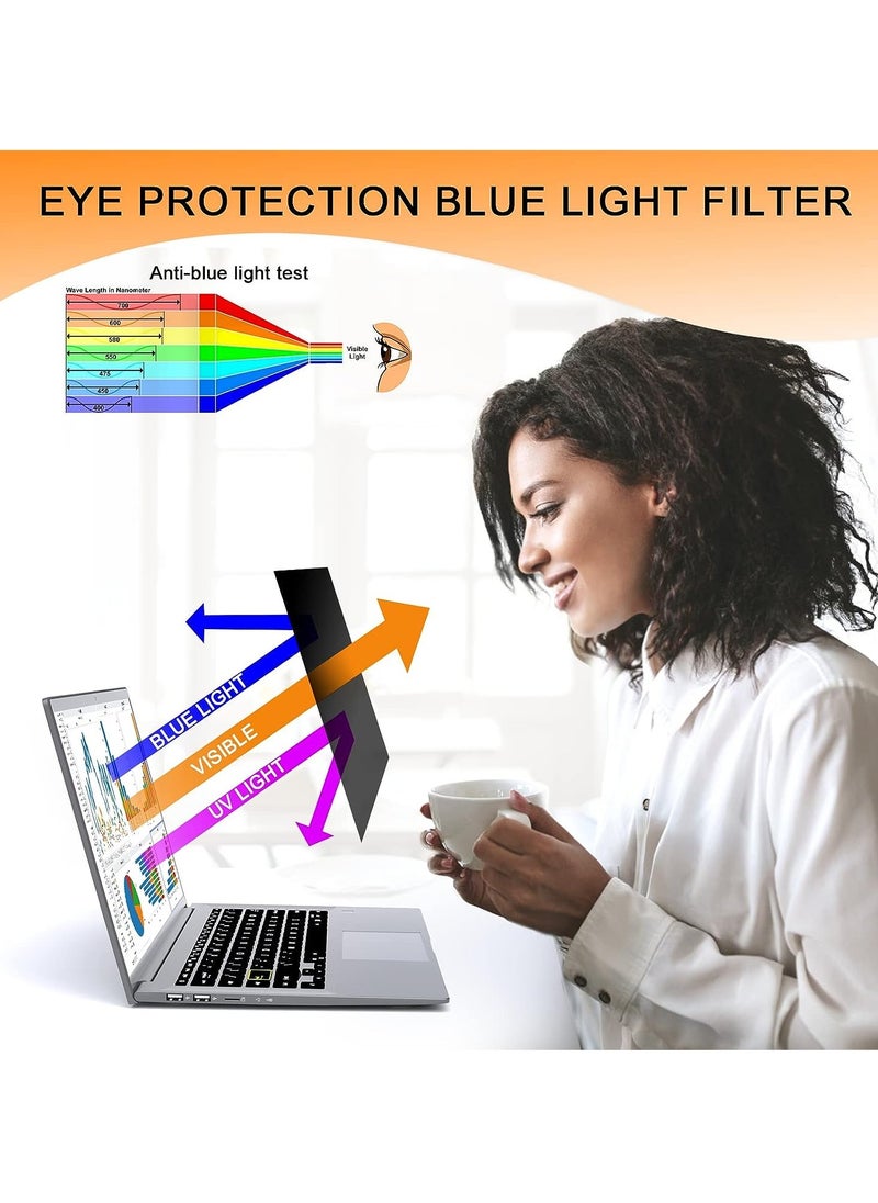 Laptop Privacy Screen 14 Inch Compatible With Lenovo Hp Dell Acer Asus Thinkpad Envy Xps, 16:9 Aspect Removable Anti Glare Blue Light Filter Protector, 14inch Computer Monitor Privacy Shield