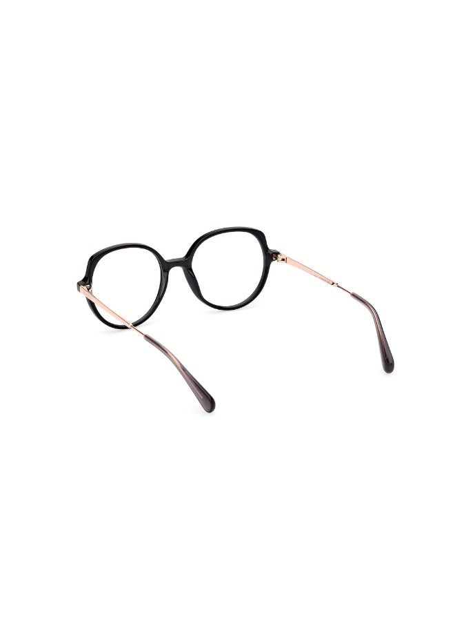 ماكس اند كو نظارة طبية بشكل دائري للنساء بأذرع معدنية MO5121  مقاس 50 - اسود لامع - Image 3