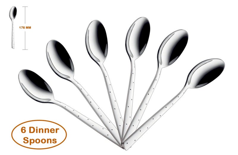 SHAPES Feast Premium Silver Stainless Steel Cutlery Set - 24 Pieces | Rust-Resistant, Dishwasher Safe, Elegant Design | Ideal for Home and Restaurant Use, Perfect for Family Meals with Stand - Image 4