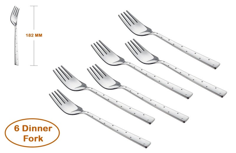 SHAPES Feast Premium Silver Stainless Steel Cutlery Set - 24 Pieces | Rust-Resistant, Dishwasher Safe, Elegant Design | Ideal for Home and Restaurant Use, Perfect for Family Meals with Stand - Image 5