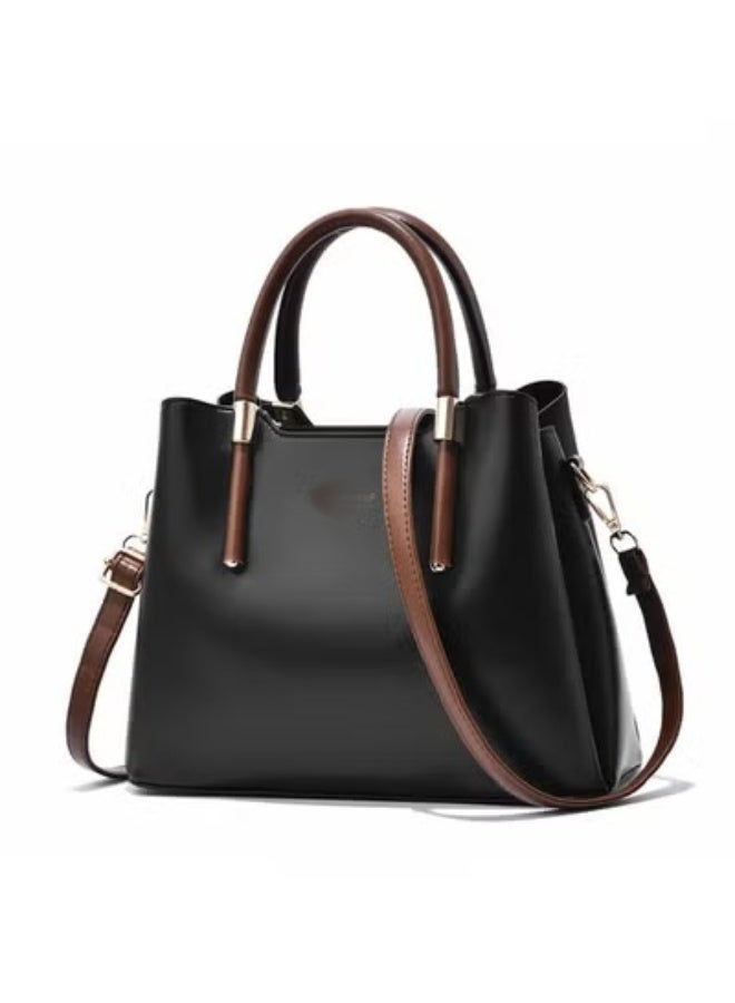Aethvive Retro Elegant Handbag AdvancedWomen's Versatile Crossbody Bag, Ladies Large Capacity Shoulder Bag Handbag Clutch Tote Bags, Fashion Daily Commuting Sling Bag Side Bag for Girls College Students, for Women/Mother/Girl Friend Gift Leather Unique Chic All-match Large Capacity One Shoulder/Messenger Bag for Women/Mother/Girl Friend Gift Black - Image 1