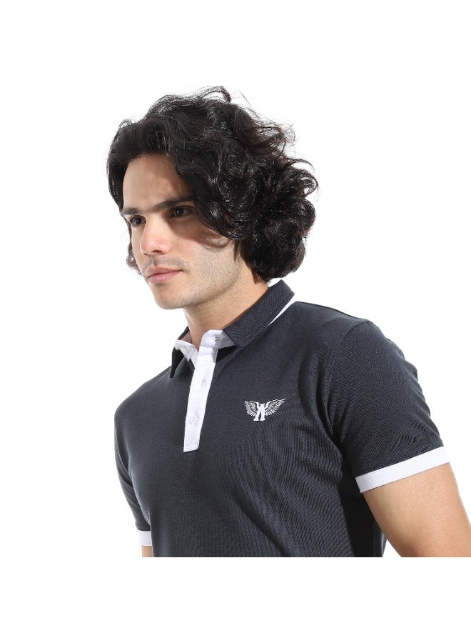 Caesar Men's polo shirt with button collar - Image 3