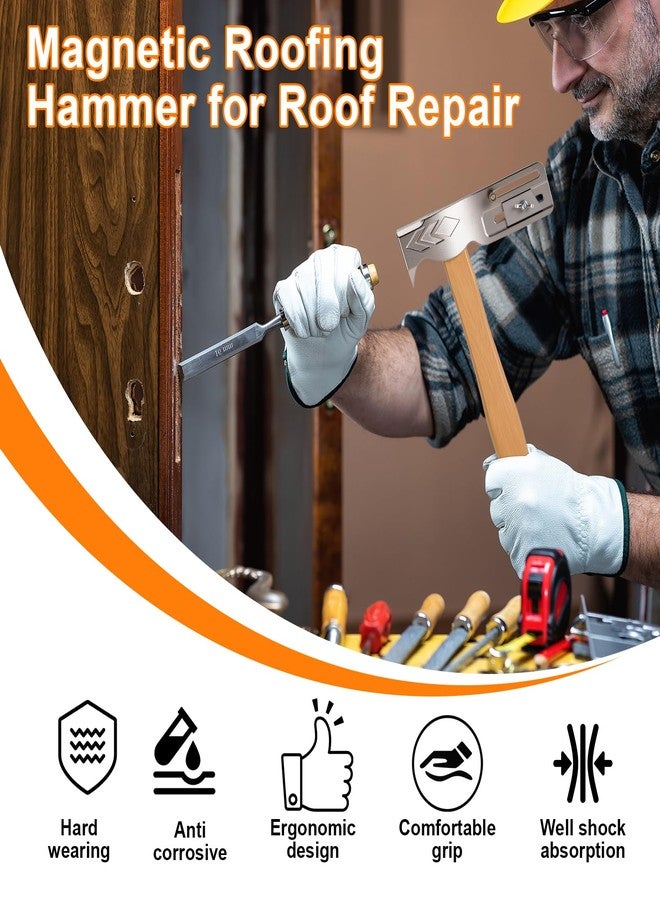 VINGVO Magnet Roofing Hatchet Hammer Tool for Roofing, Multi Function Magical Roofing Tool for Fast Installing of Roofing Nails and Felt Hats, Accessory for House Repairing - Image 2