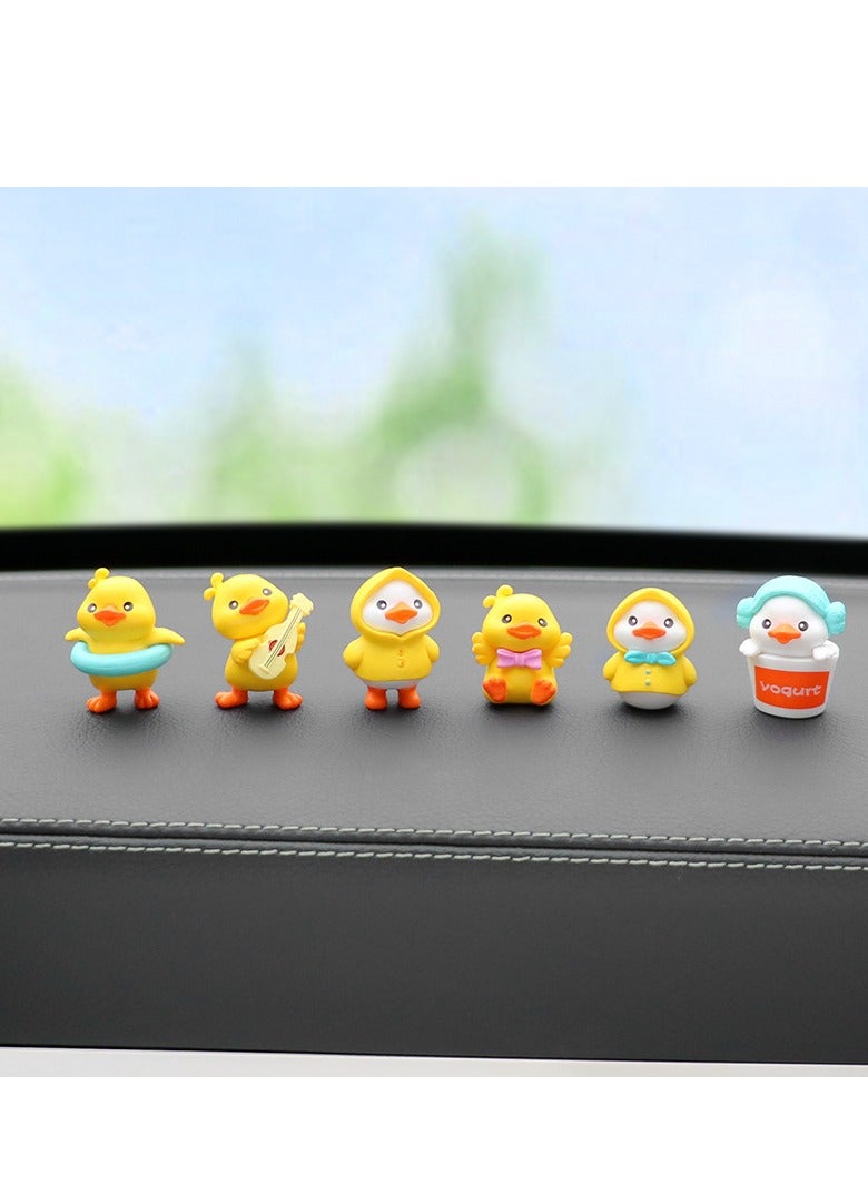 Car Decoration 6 Piece Cute Duck-Shaped Interior Accessories Set - Image 1
