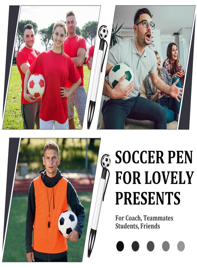 Chinco 30 Pcs Soccer Party Favors Soccer Pen Bulk 1.0 mm Football Black Ballpoint Pens Retractable Medium Point for Office School Supplies Students Gifts - Image 4