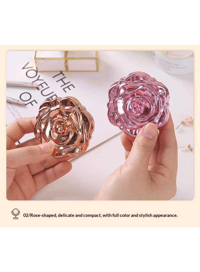 Portable Folding Rose Makeup Mirror, Mini Double-Sided HD Pocket Mirror with Flip Cover for Travel & Daily Use - Image 5