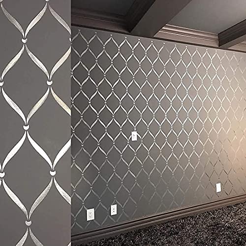 ARandNJ Combo Stencil for Wall Painting (Size:-16X24 Inch) Theme:- Lattice DIY Reusable Painting Design Suitable for Bedroom,Living Room (Pack of 1) - Image 1