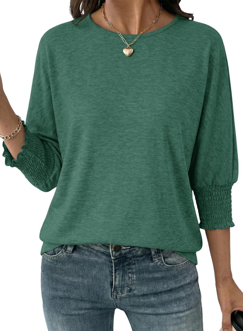 Dokotoo Spring Tops for Women Womens Short Sleeve Shirts for Women Summer Spring 2026 Fashion Trendy 3/4 Length Sleeve Tops Blouses for Women Dressy Casual Business Tops Women's T-Shirts T Shirts - Image 1
