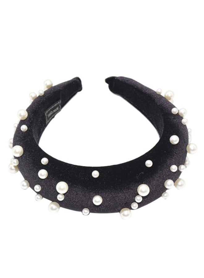 رباط شعر أنيق مزين باللؤلؤ الصناعي