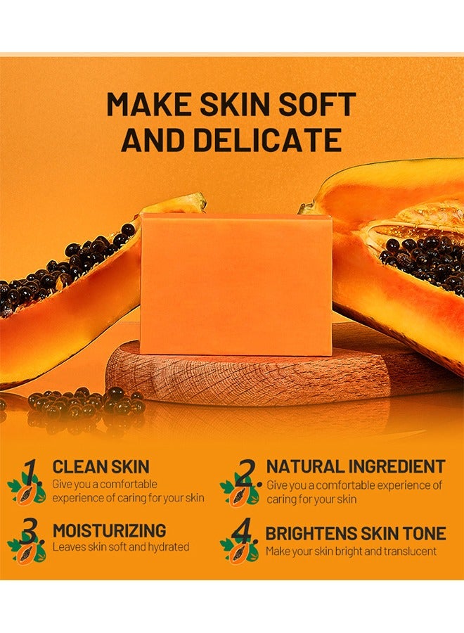 ديسار صابون البابايا ، ترطيب البشرة ، مضاد للجفاف ، ترطيب ، صابون بابايا للوجه والجسم ، صابون بفيتامين أ ، ج ، ه 120 جم - Image 3