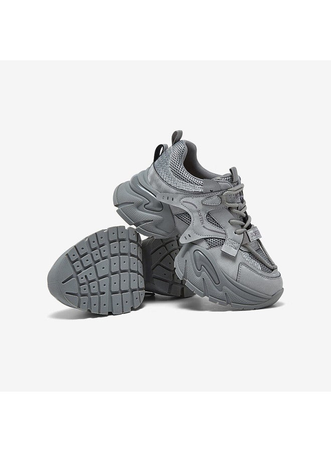 Basto 26 Spring Dad Sneakers Trendy Sports Thick-soled Height-increasing Women's Casual Shoes G8897am6 Gray Size 37 - Image 3