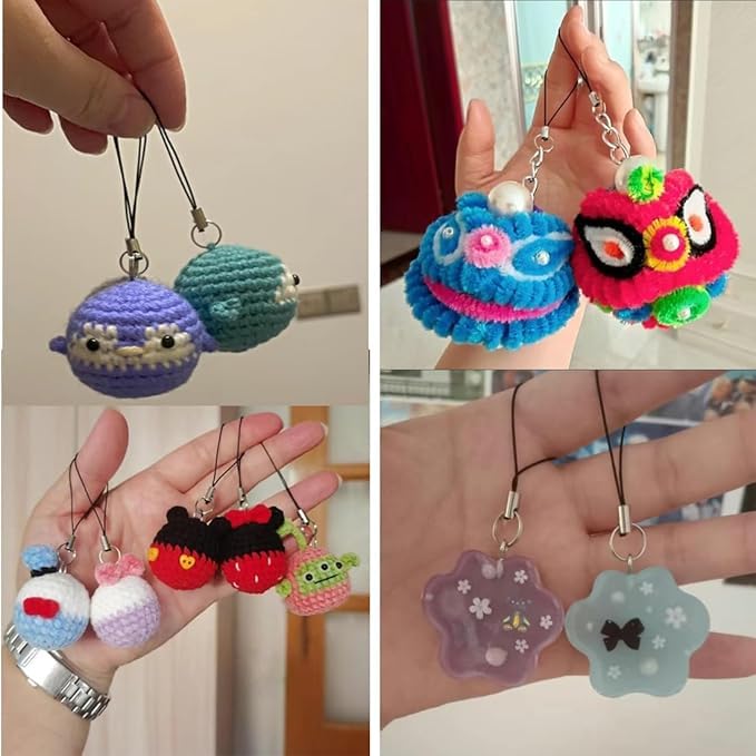 morel PHONE CHARM STRING ROPE CORD NYLON WITH JUMP RING CLASP FOR CELL PHONE COVER KEYRING PENDRIVE CHRISTMAS TREE DECORATION DJEWELLERY STRAPS. PACK OF 100, COLOR - Image 3