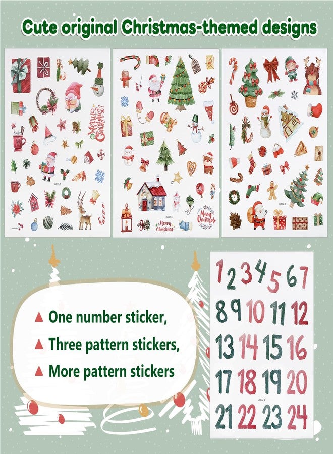 GWHOLE 24PCS Empty Advent Calendars to Fill, 24 Days DIY Christmas Countdown Bags Kraft Paper Gift Bags with Stickers Clips Rope for DIY Craft Xmas Party Favor - Image 4